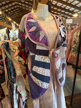 Load image into Gallery viewer, Mariner's Compass Moody Hues Purples Urban Quilt Jacket - Fits Large XL to 2X Oversized Plus
