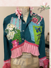 Load image into Gallery viewer, Bright upcycled Blouse Shirt Extra Size Small
