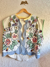 Load image into Gallery viewer, Stained Glass Pastel Quilt Vest Reversible with detached collar - Fits up to XLarge 1X
