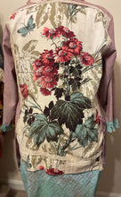 Load image into Gallery viewer, frankly fancy fringe 1940's barkcloth oxford cloth upcycled duster shirt
