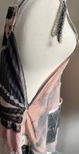 Load image into Gallery viewer, Distressed Charcoal &amp; Black Lace Shabby Chic Upcycle Apron - Smock
