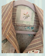 Load image into Gallery viewer, shimmery taupe barkcloth oversized oxford cloth Gypsy Duster
