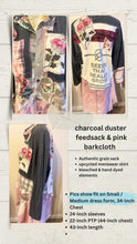 Load image into Gallery viewer, Seeds that Grow vintage feedsack upcycled flannel shirt - duster
