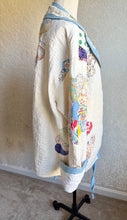 Load image into Gallery viewer, Light Blues Vintage Feed Sack Quilt Barn Coat Jacket - Fits up to Large to XL
