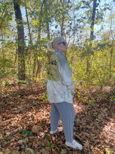 Load image into Gallery viewer, Bucolic Barn Scene Needlepoint Distressed - Shacket Jacket Shirt
