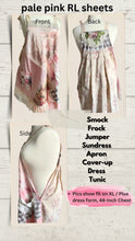 Load image into Gallery viewer, Pale Pink Shabby Chic Ralph Lauren Sheet Upcycle Apron - Smock
