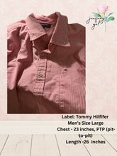 Load image into Gallery viewer, Red &amp; White Pinstripe Oxford Cloth Men's Upcycle American Flag Shirt 4th of July - Fits to plus
