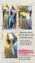Load image into Gallery viewer, verdant scenic upcycled vintage flannel shirt - duster
