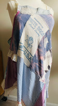 Load image into Gallery viewer, Vintage Blue Rose &amp; Calico Kitten Textiles - Apron - Smock
