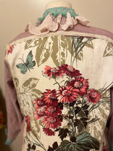 Load image into Gallery viewer, frankly fancy fringe 1940's barkcloth oxford cloth upcycled duster shirt
