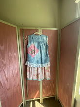 Load image into Gallery viewer, denim &amp; pink roses vintage sheets - shirt | duster *Fits Up to Medium*
