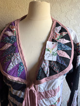 Load image into Gallery viewer, Mariner's Compass Moody Hues Purples Urban Quilt Jacket - Fits Large XL to 2X Oversized Plus
