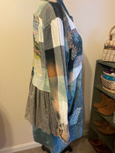 Load image into Gallery viewer, verdant scenic upcycled vintage flannel shirt - duster
