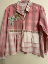 Load image into Gallery viewer, Linen Tree Scenic Vintage Dusty Pink Buffalo Check Upcycled Menswear Blouse Shirt
