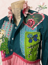 Load image into Gallery viewer, Bright upcycled Blouse Shirt Extra Size Small
