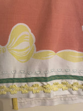 Load image into Gallery viewer, peach vintage Tablecloth yellow trim vest shirt
