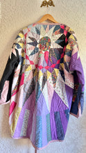 Load image into Gallery viewer, Mariner's Compass Moody Hues Purples Urban Quilt Jacket - Fits Large XL to 2X Oversized Plus
