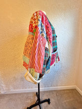 Load image into Gallery viewer, Vintage Patchwork Feedsack Crazy Quilt Jacket - Size 2X to 5X - Curvy Plus Oversized
