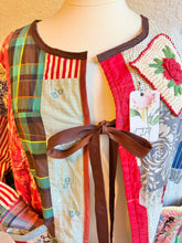 Load image into Gallery viewer, Vintage Patchwork Feedsack Crazy Quilt Jacket - Size 2X to 5X - Curvy Plus Oversized
