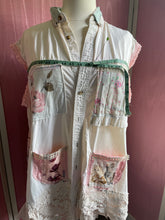 Load image into Gallery viewer, kittens roses &amp; cottage core oversized shirt / duster *Fits Up to Plus*
