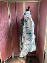 Load image into Gallery viewer, aqua plaid &amp; calico florals - oversized shirt | duster *Fits Up to Medium*
