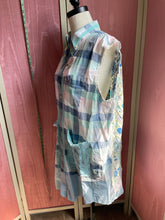 Load image into Gallery viewer, aqua plaid &amp; calico florals - oversized shirt | duster *Fits Up to Medium*
