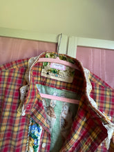 Load image into Gallery viewer, Irish Coffee &amp; Whiskey Upcycled Red Gold Plaid - duster | oversized shirt *Fits Up to XL*
