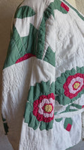 Load and play video in Gallery viewer, Hand Stitched Hearts &amp; Floral Applique Short Wrap Quilt Jacket - Fits Oversized Plus to 5X
