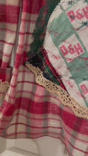 Load and play video in Gallery viewer, Pretty in Pink Vintage Feedsack Christmas Tree Flannel Shirt

