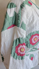 Load and play video in Gallery viewer, Hand Stitched Hearts &amp; Floral Applique Short Wrap Quilt Jacket - Fits Oversized Plus to 5X
