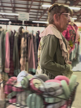 Load and play video in Gallery viewer, Artichoke Tablescape Slouchy Army Drab Green Jacket
